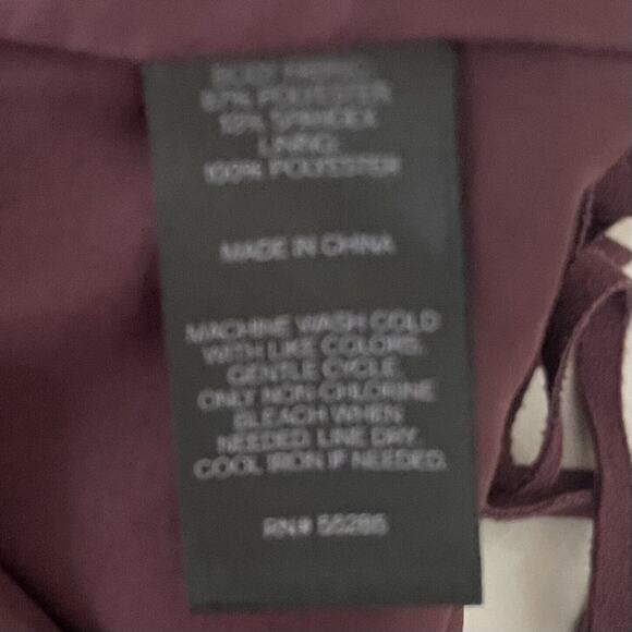 Express Burgundy Fringe Skirt - Picture 6 of 7